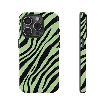 Modern Mint Zebra Print Phone Case
