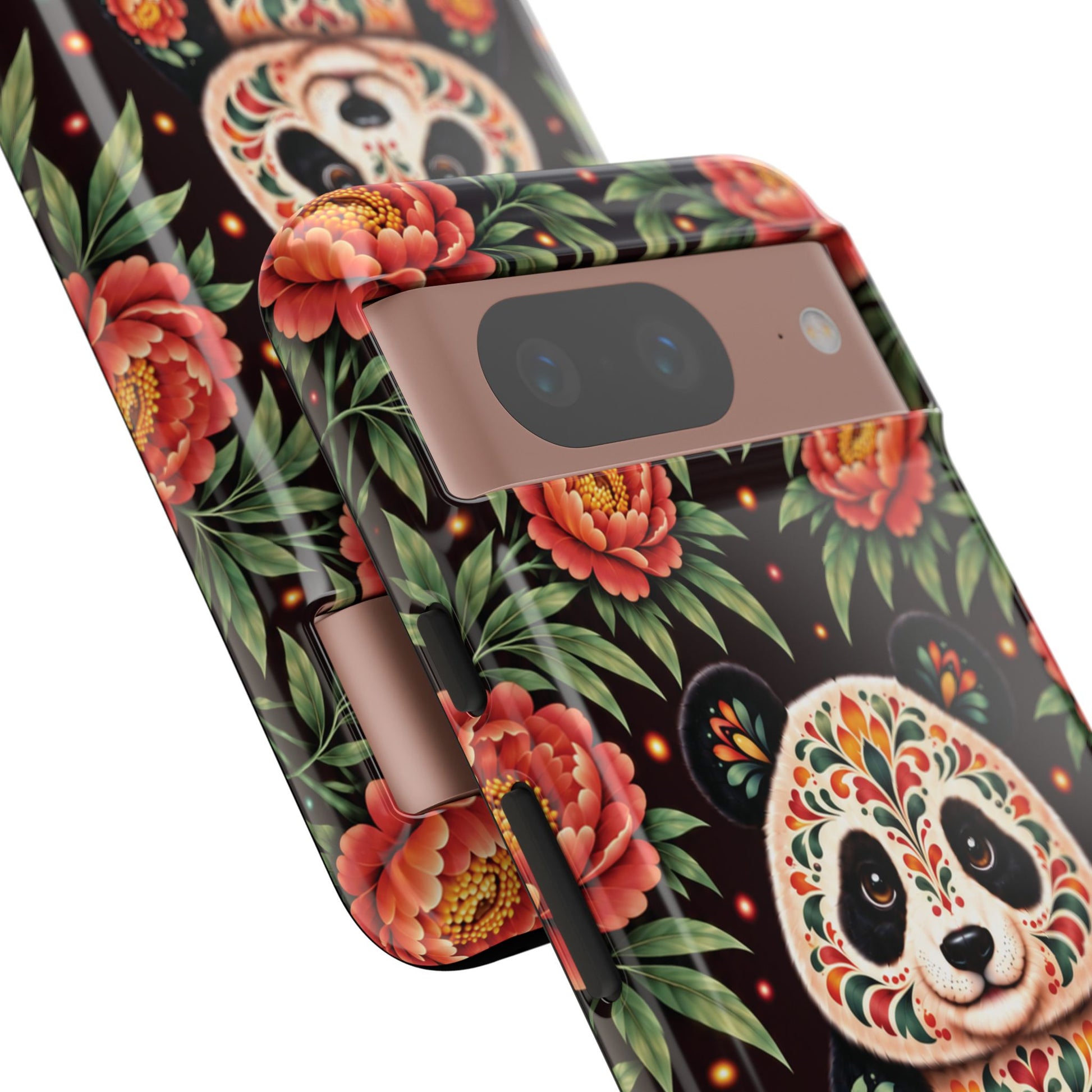 Cute Terracotta and Teal Calavera Panda Phone Case - Multicolor Phone Case
