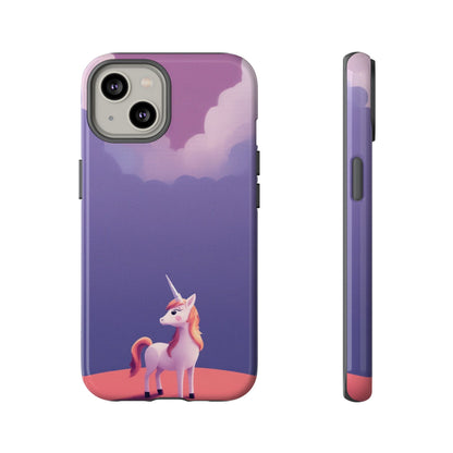 iPhone 14 / Glossy Phone Case - Cute Unicorn & Cloud Design Phone Case