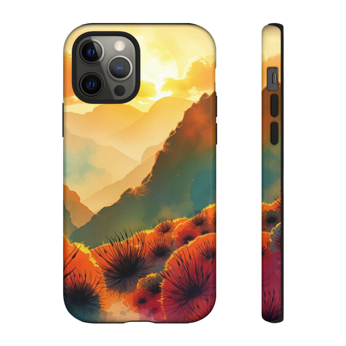 Ideallic Watercolour Sunset Design Phone Case - Multicolor Phone Case - iPhone 12 Pro / Glossy