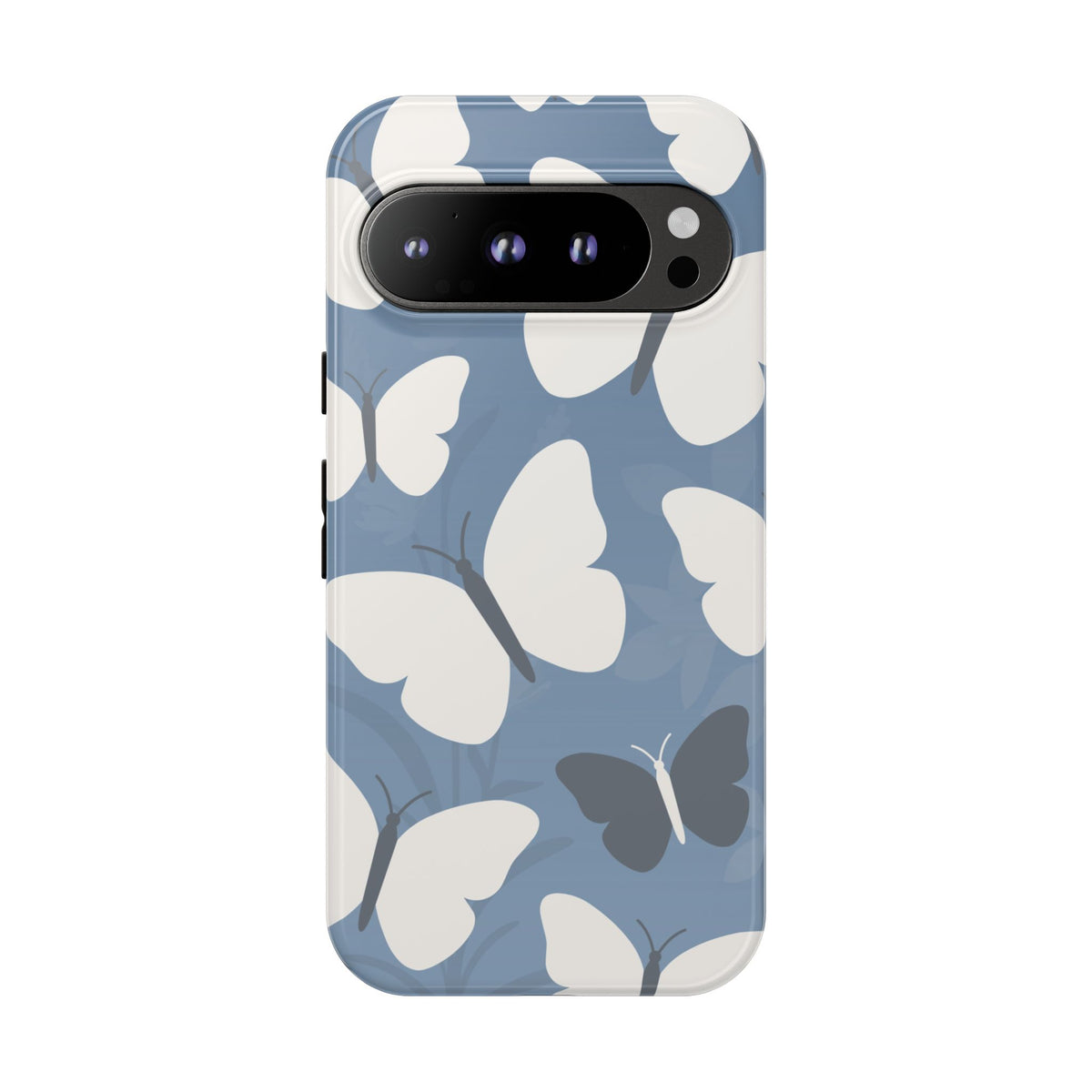 Minimalist Light Blue Butterfly Pattern Phone Case - Blue Phone Case - Google Pixel 9 Pro / Glossy