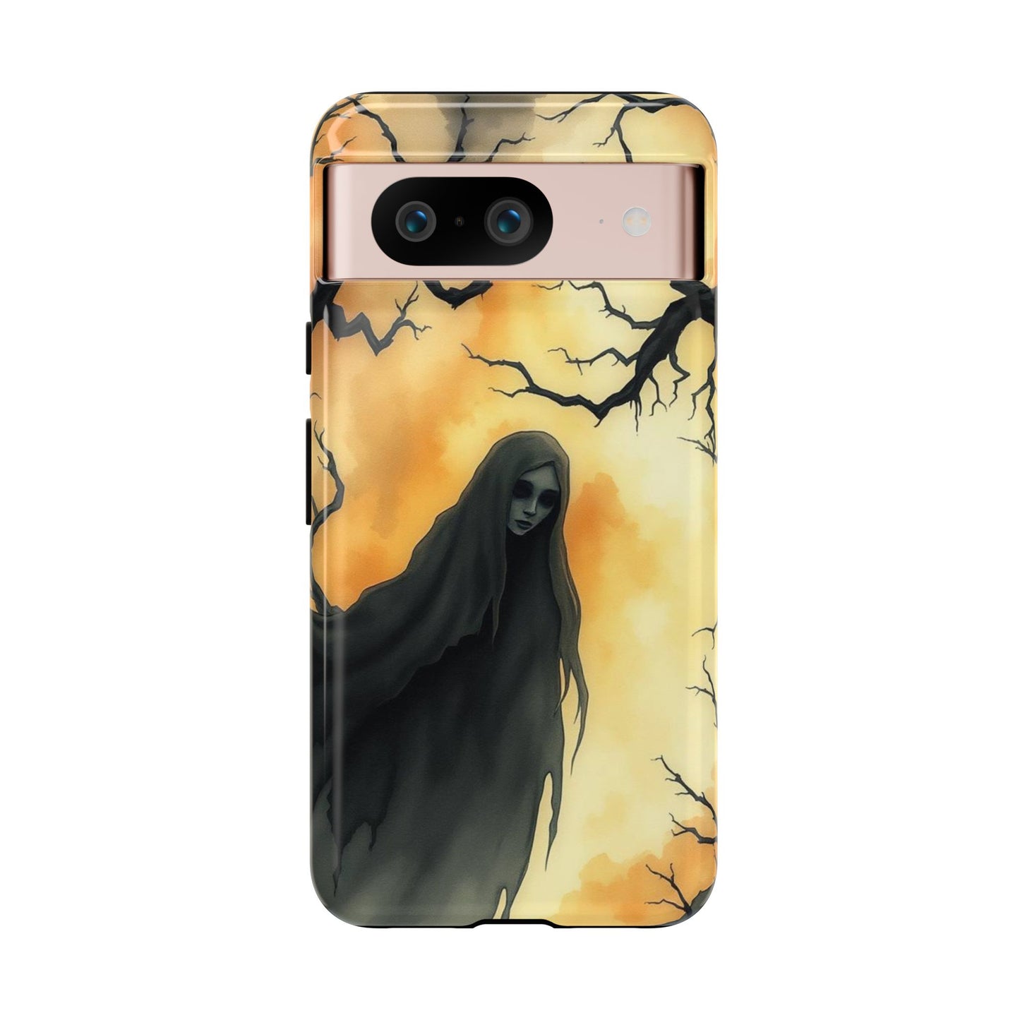 Google Pixel 8 / Glossy Phone Case - Watercolour Gothic Deathly Woman Phone Case