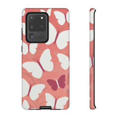 Minimalist Pink Butterfly Pattern Phone Case - Pink Phone Case - Samsung Galaxy S20 Ultra / Glossy