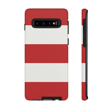 Phone Case - Red & White Horizontal Stripe Pattern Phone Case
