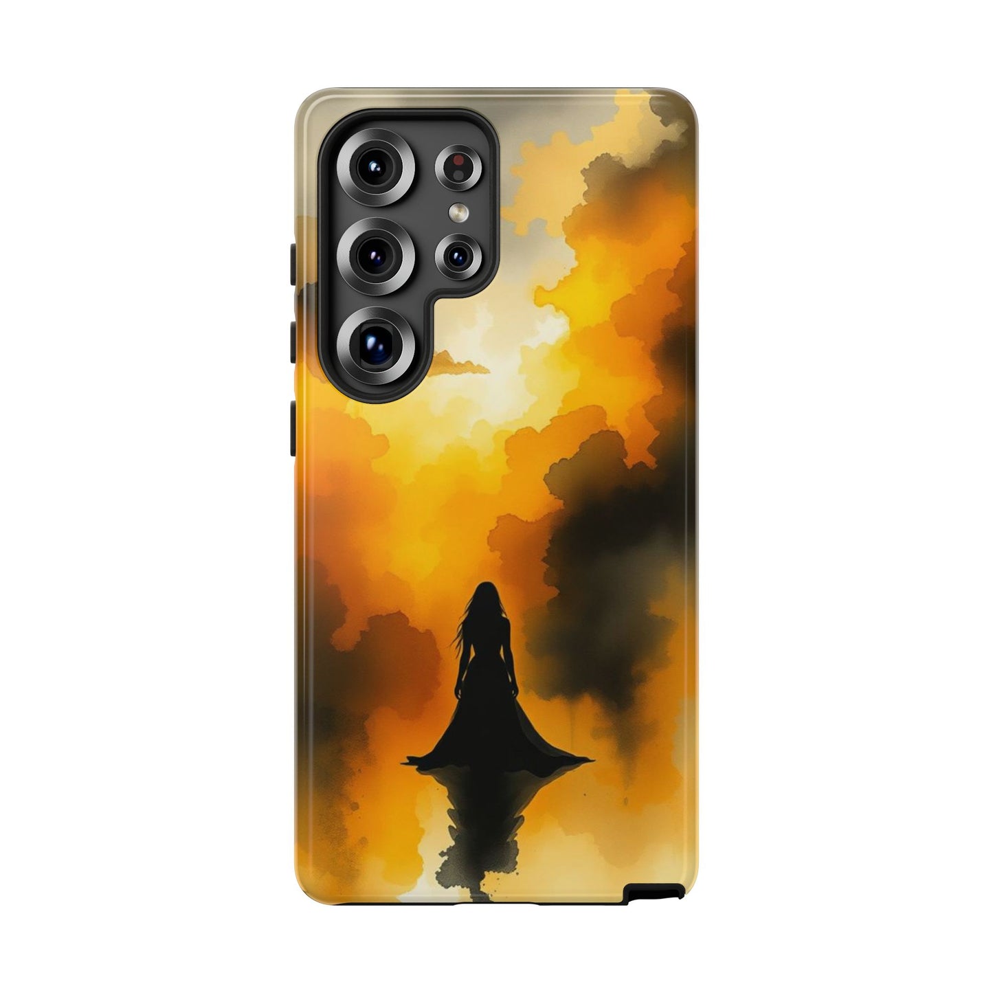 Samsung Galaxy S25 Ultra / Glossy Phone Case - Watercolour Gothic Woman in Black Phone Case