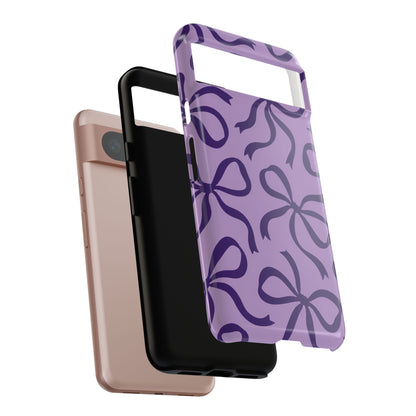Bold Lilac and Deep Purple Bow Pattern Phone Case