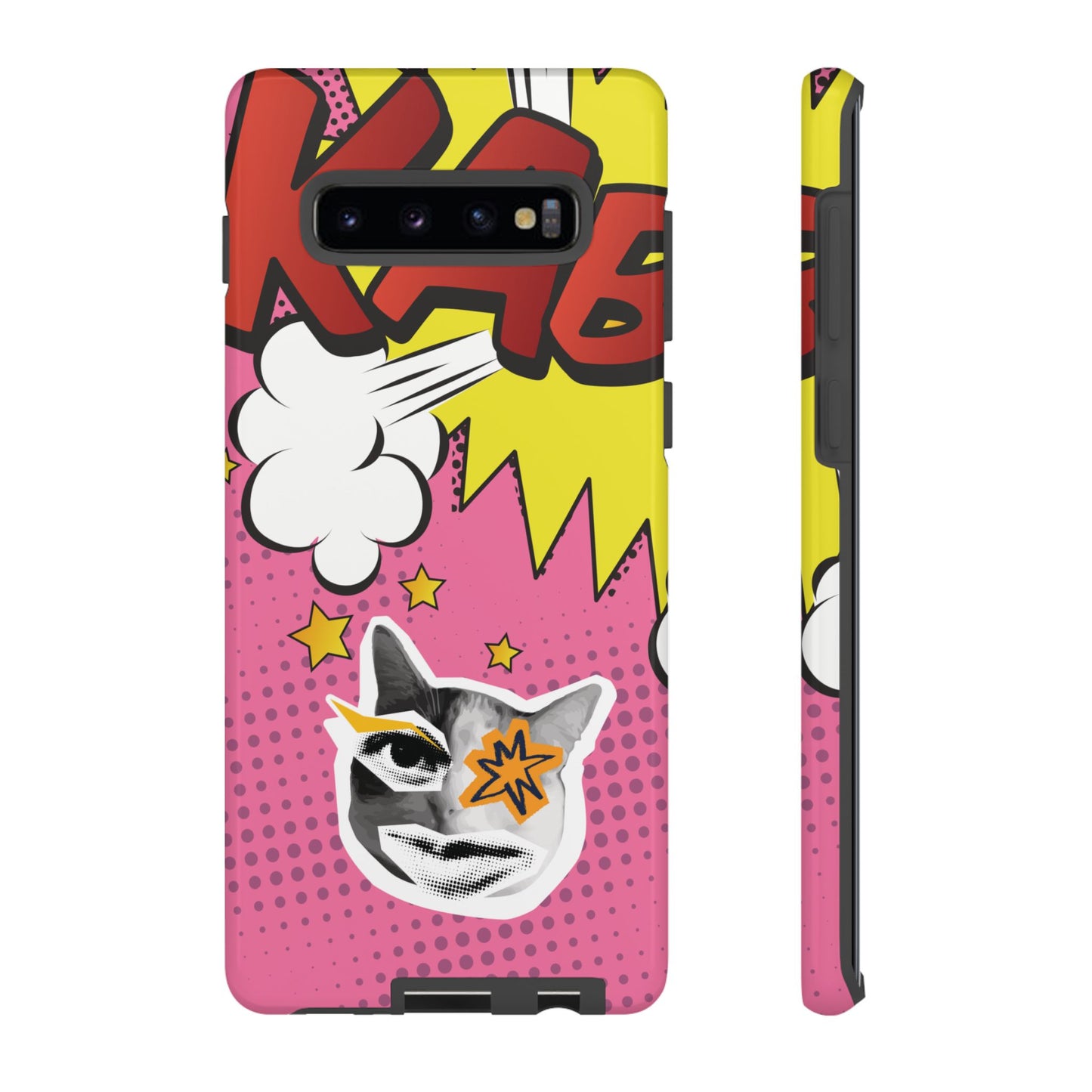 Bold Pink Pop Art Cat Phone Case - Pink Phone Case