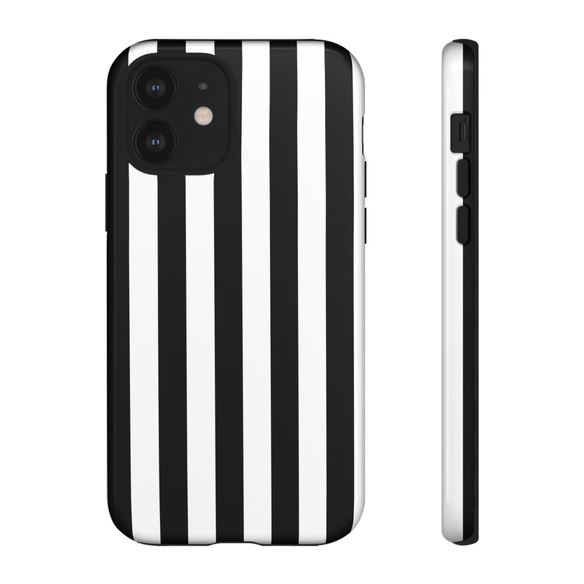 Simple Black & White Stripe Pattern Phone Case - White Phone Case - iPhone 12 / Glossy