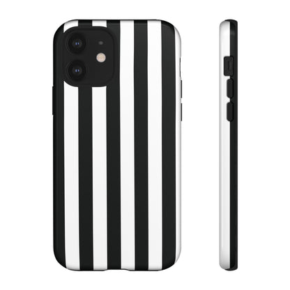 Simple Black & White Stripe Pattern Phone Case - White Phone Case - iPhone 12 / Glossy