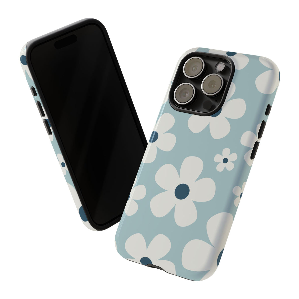Cute Light Blue Daisy Pattern Phone Case - Blue Phone Case