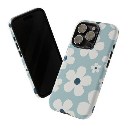 Cute Light Blue Daisy Pattern Phone Case - Blue Phone Case