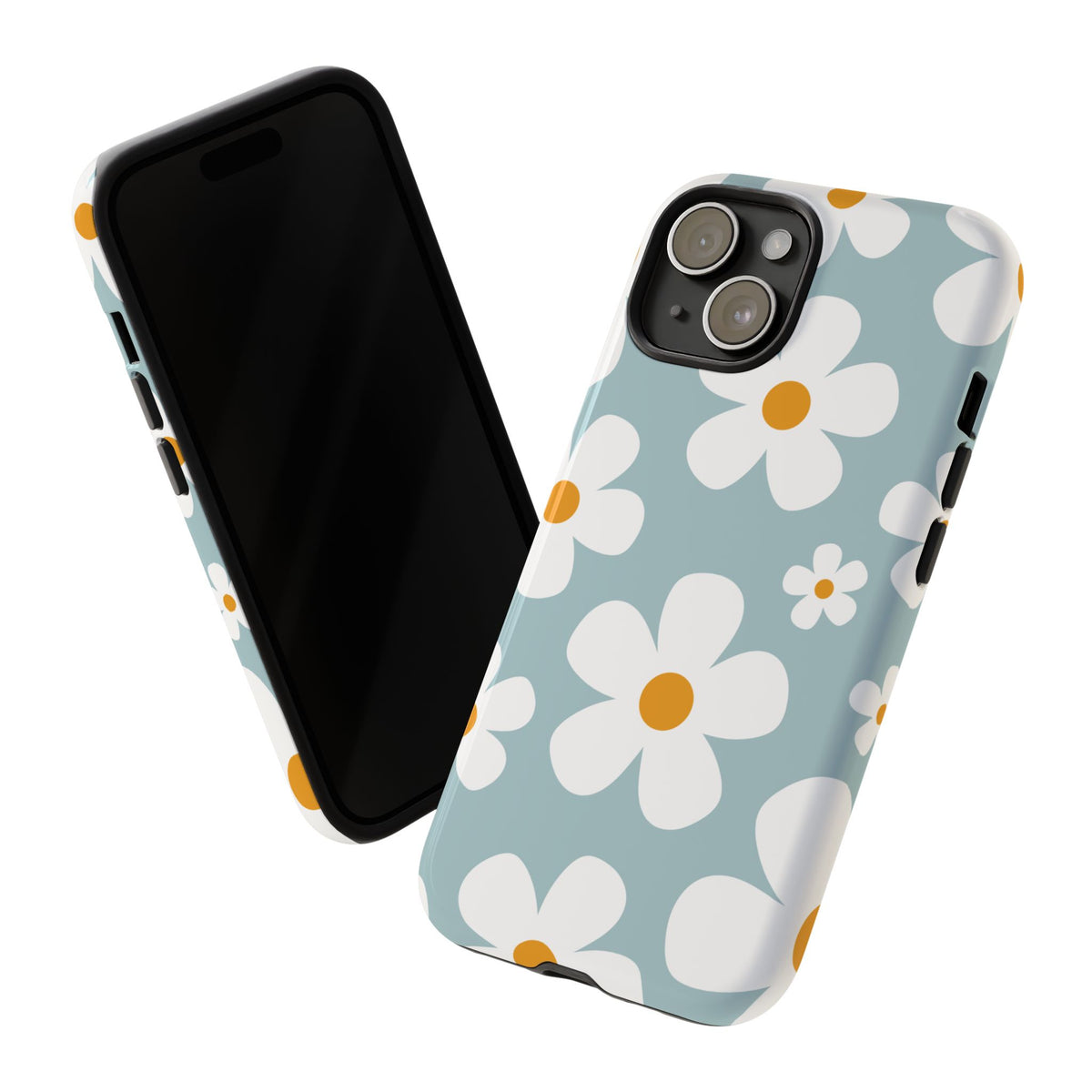 Cute Blue Daisy Pattern Phone Case - Blue Phone Case