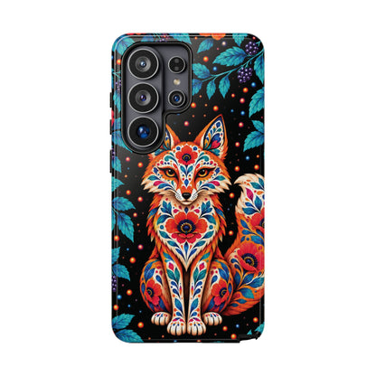 Vibrant Orange and Turquoise Calavera Fox Phone Case - Multicolor Phone Case - Samsung Galaxy S26 Ultra / Glossy