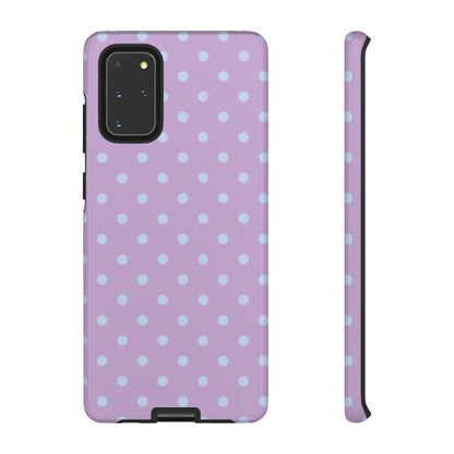 Trendy Lilac & Ice Blue Dot Pattern Phone Case