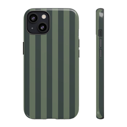 iPhone 13 / Glossy Phone Case - ’Dark Green Stripe Pattern’ Phone Case