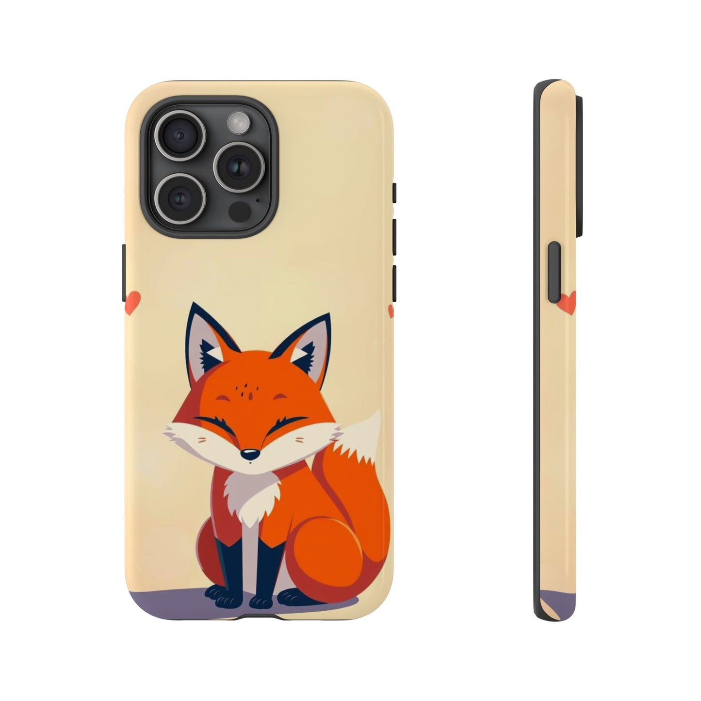 iPhone 15 Pro Max / Glossy Phone Case - Cute Fox Design Phone Case