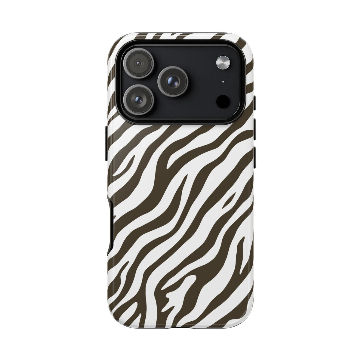 Stylish Mocha Zebra Print Phone Case - Brown Phone Case - iPhone 18 Pro / Glossy