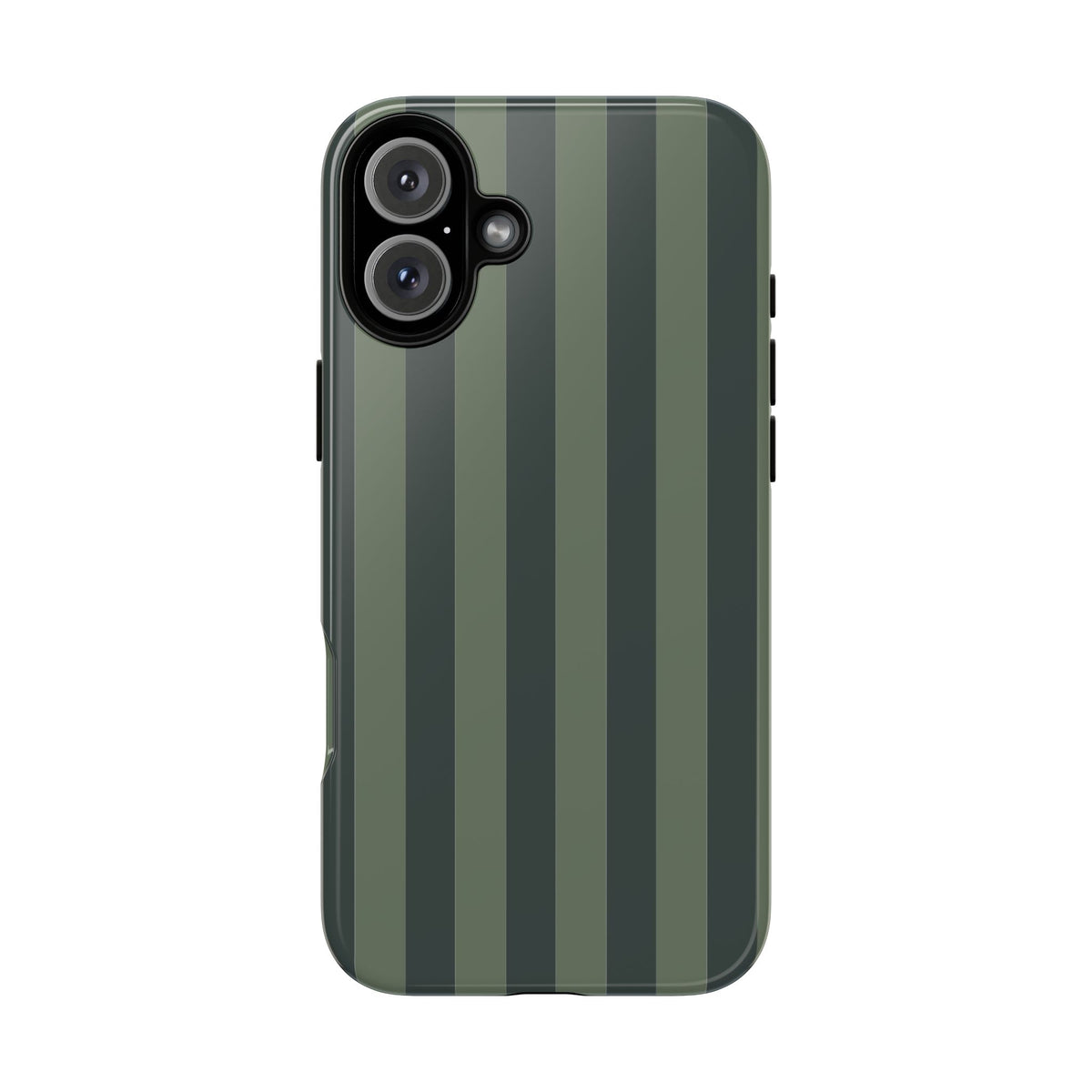 Dark Green Stripe Pattern Phone Case - Green Phone Case - iPhone 16 Plus / Glossy