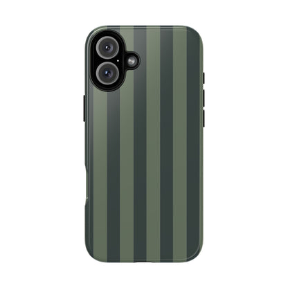 Dark Green Stripe Pattern Phone Case - Green Phone Case - iPhone 16 Plus / Glossy