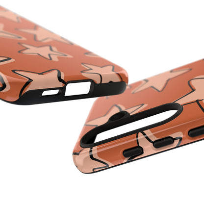 Burnt Orange Doodle Star Phone Case