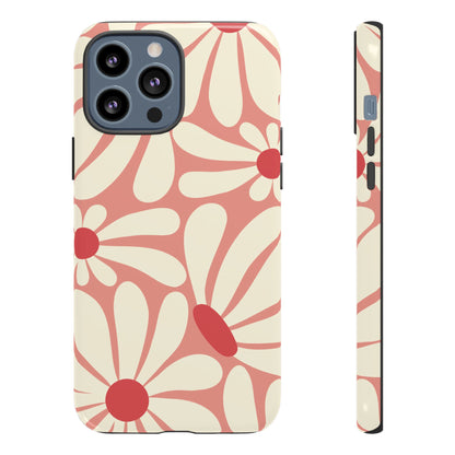 Cute Retro Pink Daisy Pattern Phone Case - Pink Phone Case - iPhone 13 Pro Max / Glossy