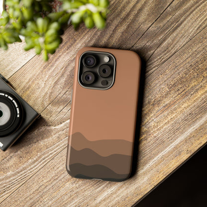 Brown Abstract Waves Protective Phone Case - Brown Phone Case