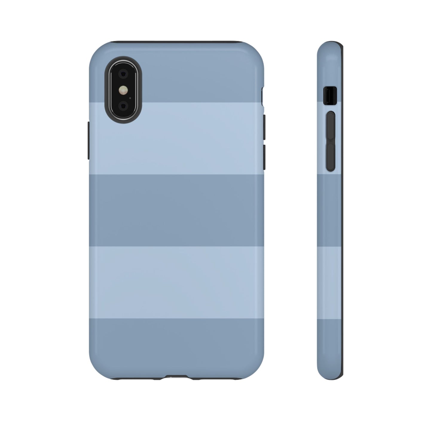 Light Blue Horizontal Stripe Pattern Phone Case - Blue Phone Case - iPhone XS / Glossy