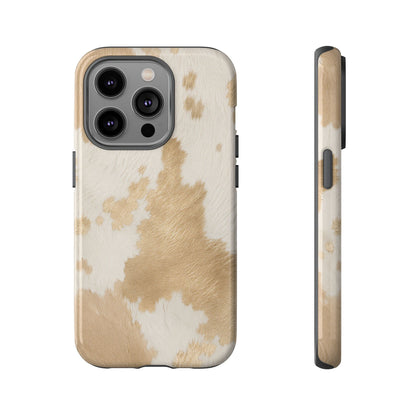 Elegant Champagne Cow Print Phone Case