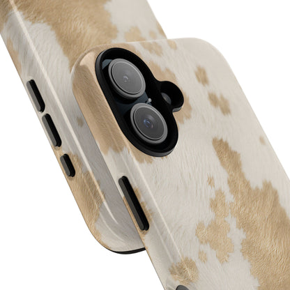 Elegant Champagne Cow Print Phone Case