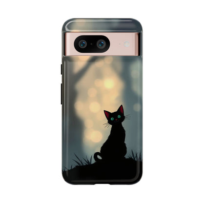 Google Pixel 8 / Glossy Phone Case - Gothic Cat Design Phone Case