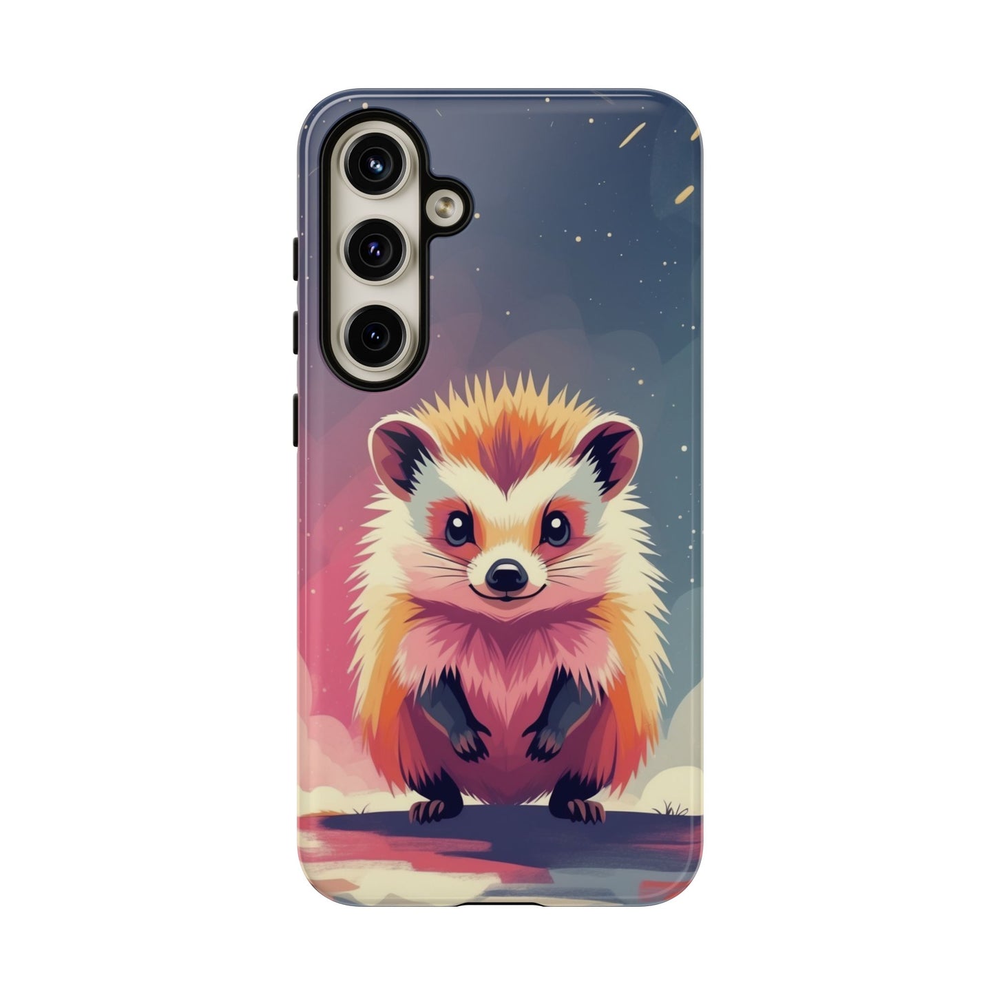 Samsung Galaxy S24 Plus / Glossy Phone Case - Stylised Hedgehog Design Phone Case