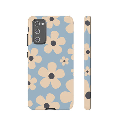 Cute Light Blue & Cream Daisy Pattern Phone Case - Blue Phone Case - Samsung Galaxy S20 FE / Glossy