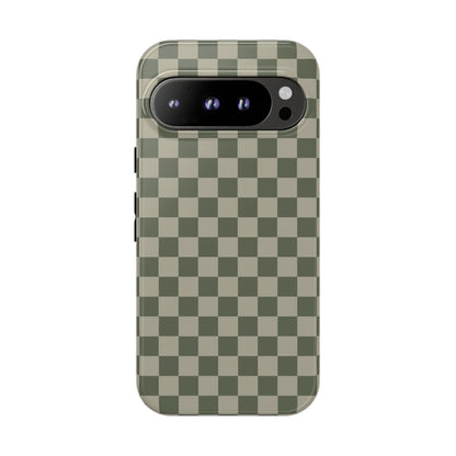 Bold Olive Green Checked Pattern Phone Case - Green Phone Case - Google Pixel 9 Pro / Glossy