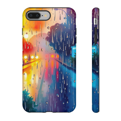 iPhone 8 Plus / Glossy Phone Case - Electric Rain Watercolour Design Phone Case