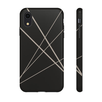 Abstract Black with Grey Lines Phone Case - Black Phone Case - iPhone XR / Glossy