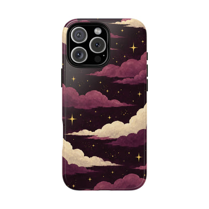 Illustrated Plum Clouds & Stars Phone Case