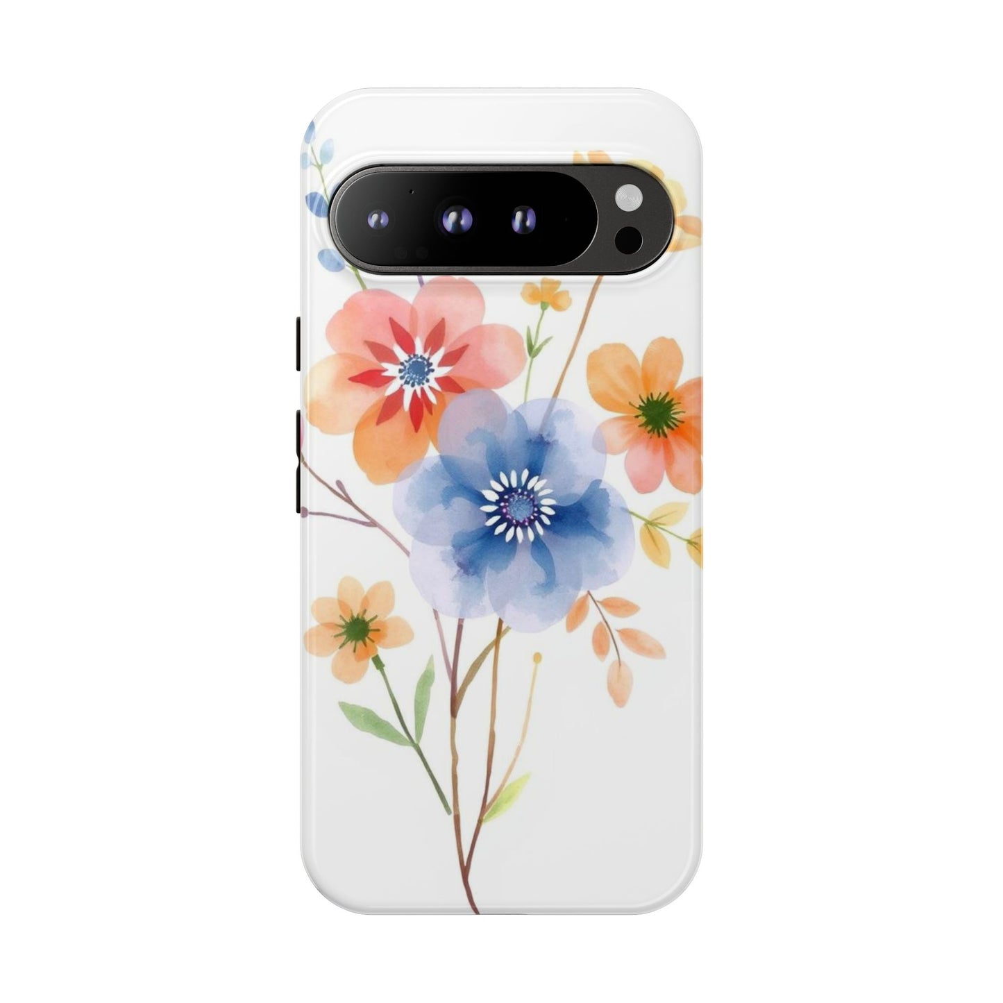 Google Pixel 9 Pro XL / Glossy Phone Case - Boho Chic Watercolour Bouquet Pattern Phone Case