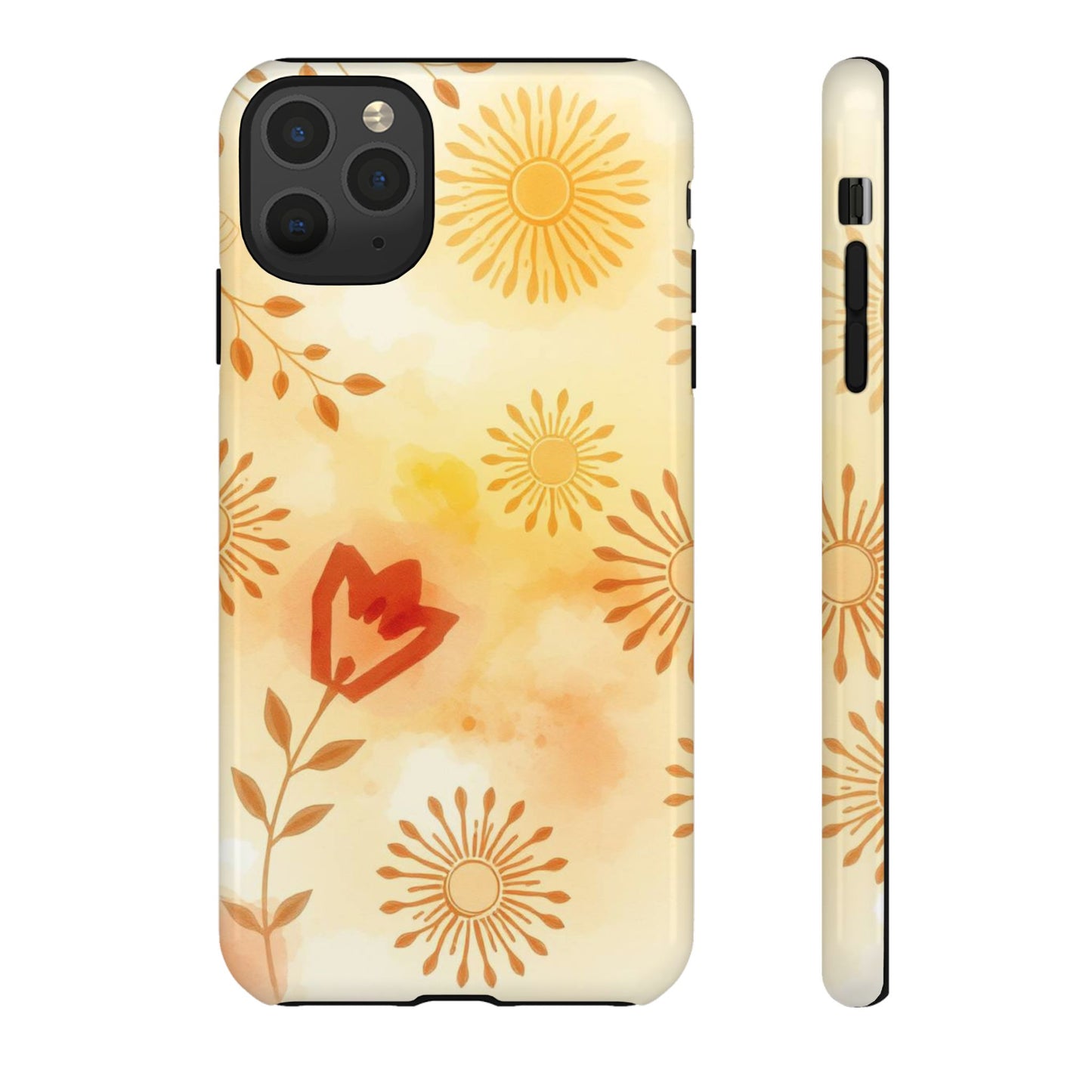 iPhone 11 Pro Max / Glossy Phone Case - Boho Chic Watercolour Pattern Phone Case