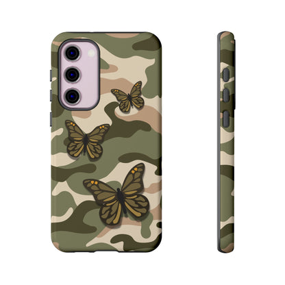 Samsung Galaxy S23 Plus / Glossy Phone Case - Green Butterfly Camo Phone Case