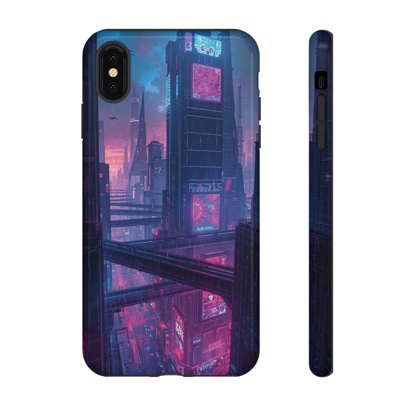 Neon Cyberpunk Megacity Sci-fi Phone Case - Blue Phone Case - iPhone XS MAX / Glossy