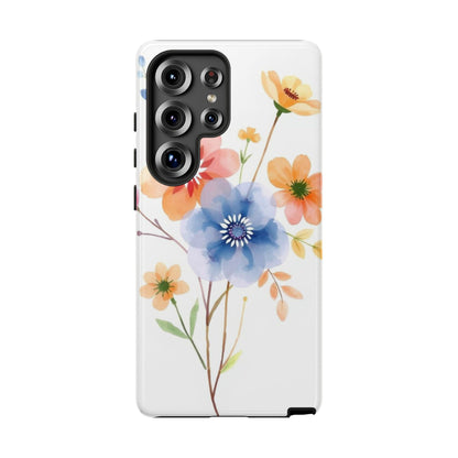 Samsung Galaxy S25 Ultra / Glossy Phone Case - Boho Chic Watercolour Bouquet Pattern Phone Case