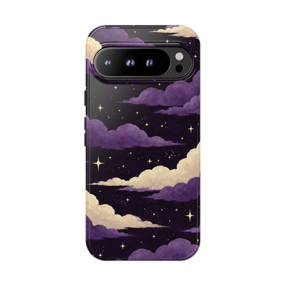 Illustrated Purple Clouds & Stars Phone Case