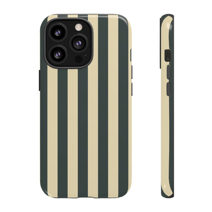 Green & Beige Stripe Pattern Phone Case - Green Phone Case - iPhone 13 Pro / Glossy