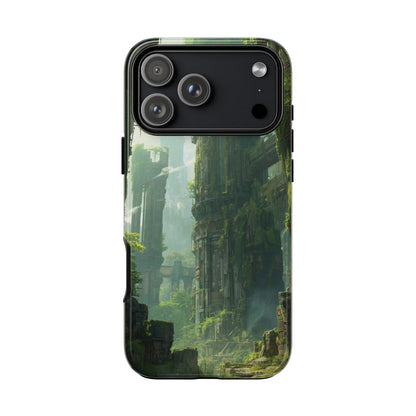 iPhone 17 Pro Max / Glossy Phone Case - Overgrown Future Ruins Sci-fi Phone Case