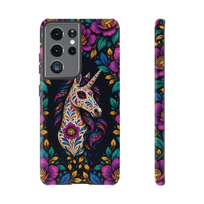 Elegant Purple and Teal Calavera Unicorn Phone Case - Phone Case - Samsung Galaxy S21 Ultra / Glossy
