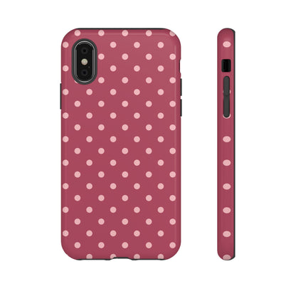 iPhone X / Glossy Phone Case - ’Pink Dot Pattern’ Phone Case