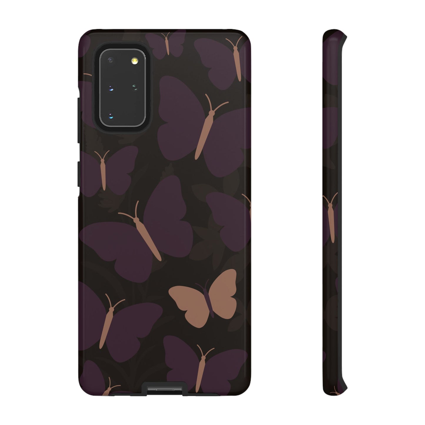 Samsung Galaxy S20+ / Glossy Phone Case - Minimalist Purple Butterfly Pattern Phone Case
