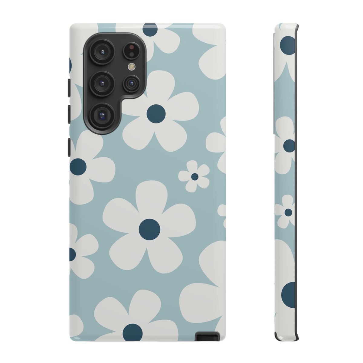 Cute Light Blue Daisy Pattern Phone Case - Blue Phone Case - Samsung Galaxy S22 Ultra / Glossy
