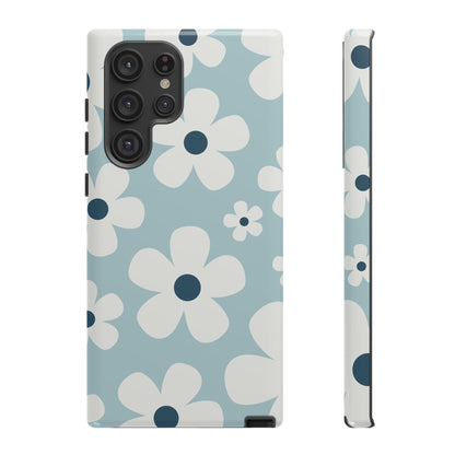 Cute Light Blue Daisy Pattern Phone Case - Blue Phone Case - Samsung Galaxy S22 Ultra / Glossy