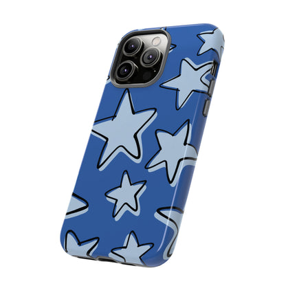 Cobalt Blue Doodle Star Phone Case